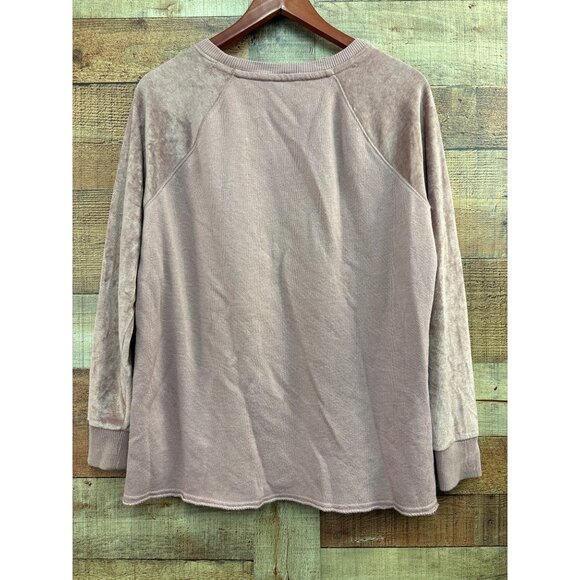 American Eagle Outfitters Womens Pink Velour Raglan Long Sleeve Sweater M - Picture 5 of 6